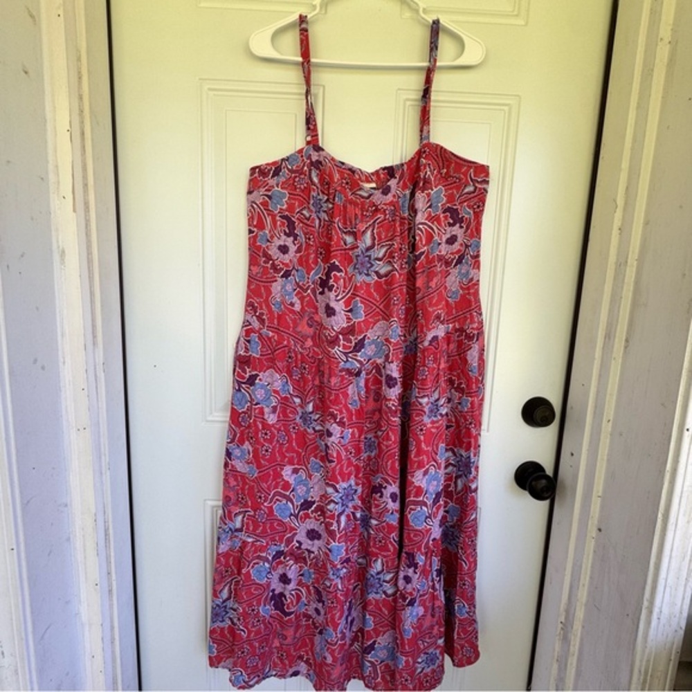 Knox Rose Floral Sleeveless Dress - Red and Blue Large